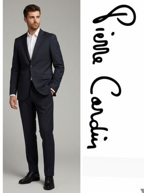 Pierre Cardin Men's Dark Navy Two-Piece Suit